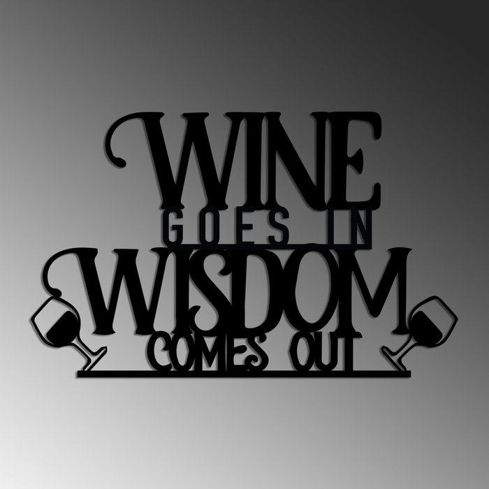 Wallity Wine Wisdom Escultura de Pared de Metal Negra Wallity Wine Wisdom Escultura de Pared de Metal Negra